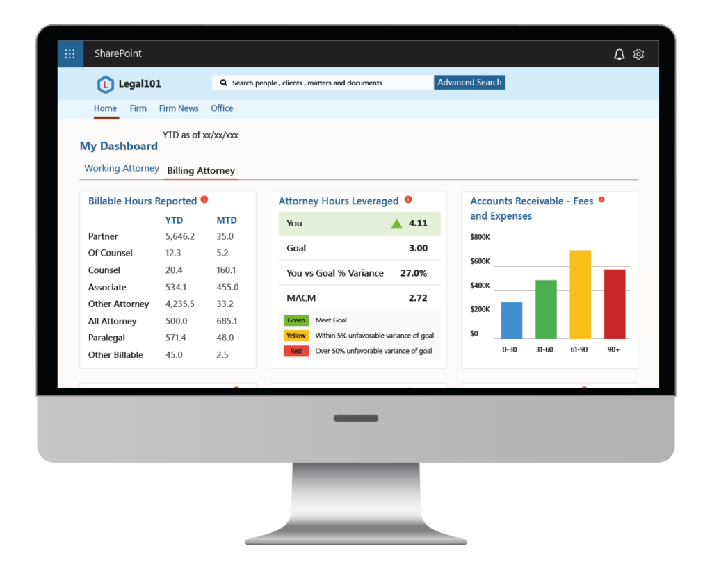 Legal101 | A modern Legal Intranet - Lawyer Dashboard