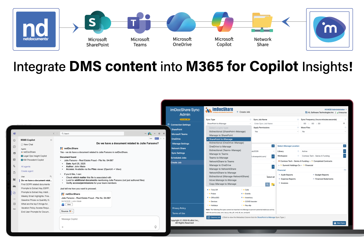 SYNC NetDocuments/iManage Content With Microsoft 365 & Network Shares