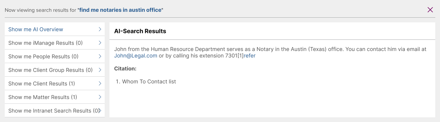 AI Search - reviewing legal memos