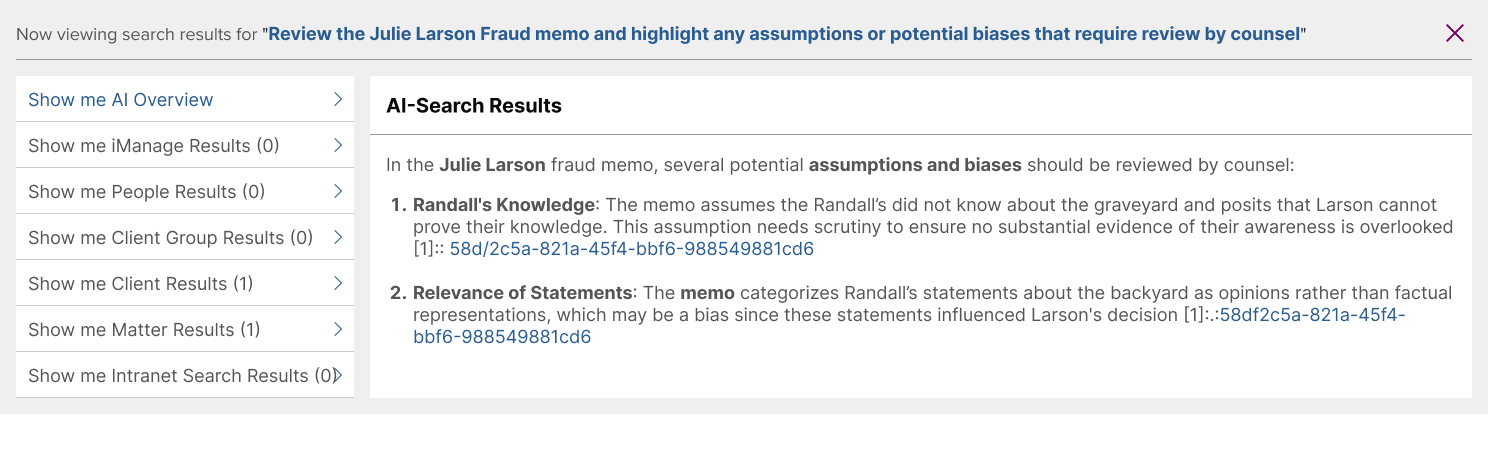 AI Search - matter team lookup