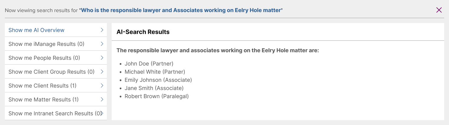 AI Search - litigation billing query