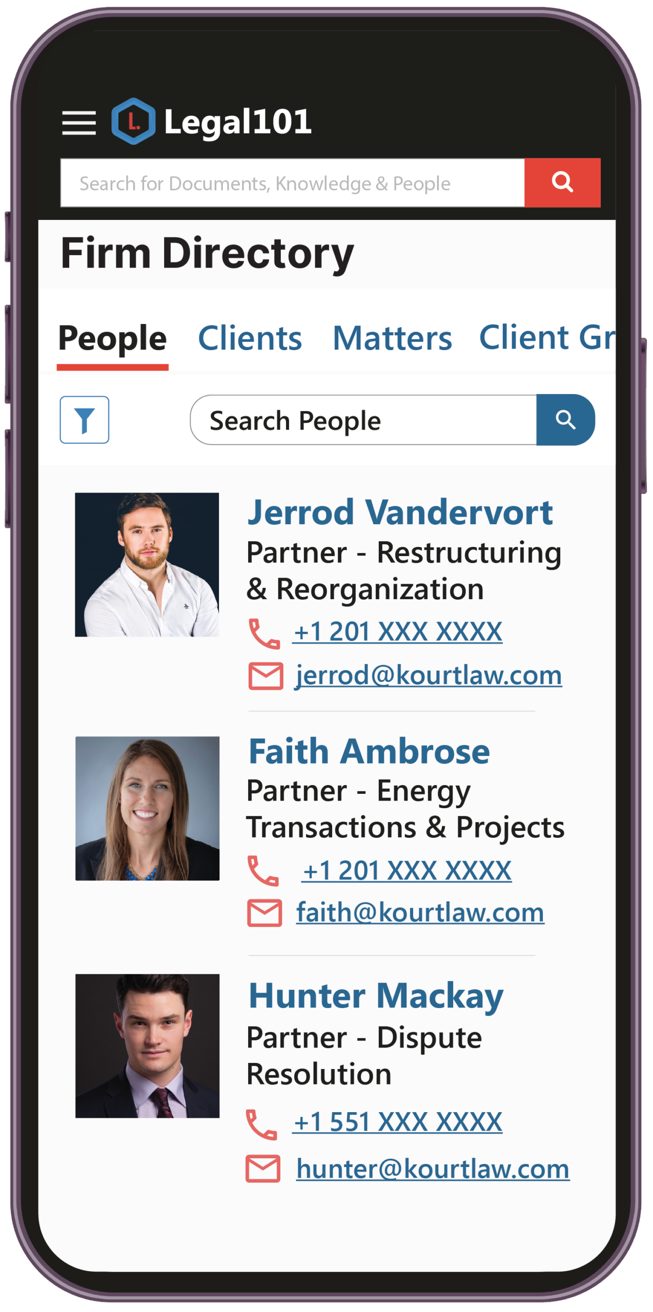 Legal101 mobile app screen