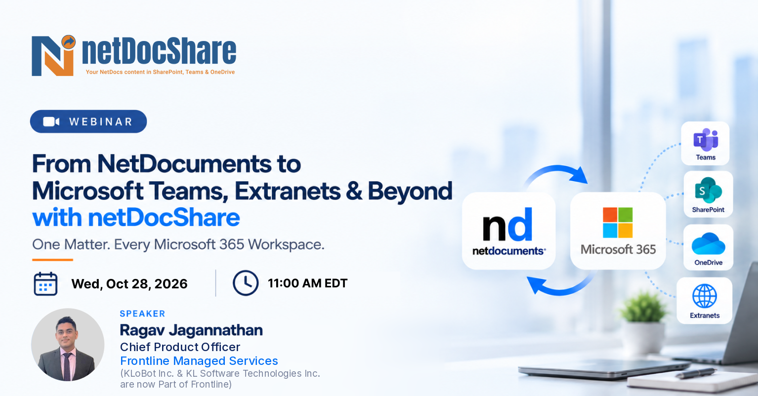 From NetDocuments to Microsoft Teams, Extranets & Beyond with netDocShare